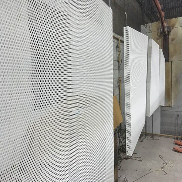 Polyester powder coated perforated aluminium panels